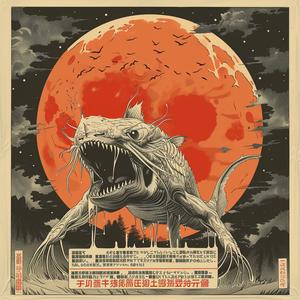 poster  movie  monster  chromolithography  fish  moon  artwork  illustration  design  colorful 1039366