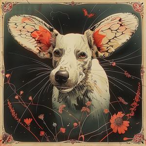 dog  butterfly  wings  chromolithography  artwork  fantasy  colorful  whimsical  animals  creative 1050036