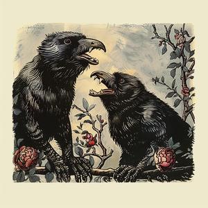 birds  branch  flowers  chromolithography  nature  art  black  illustration  wildlife  whimsical 1056865