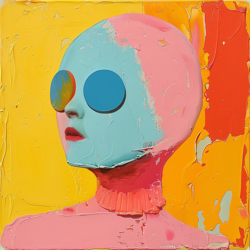 encaustic  paint  impasto  Joan Cornella  woman  sunglasses  colorful  artistic  modern  texture 1016550