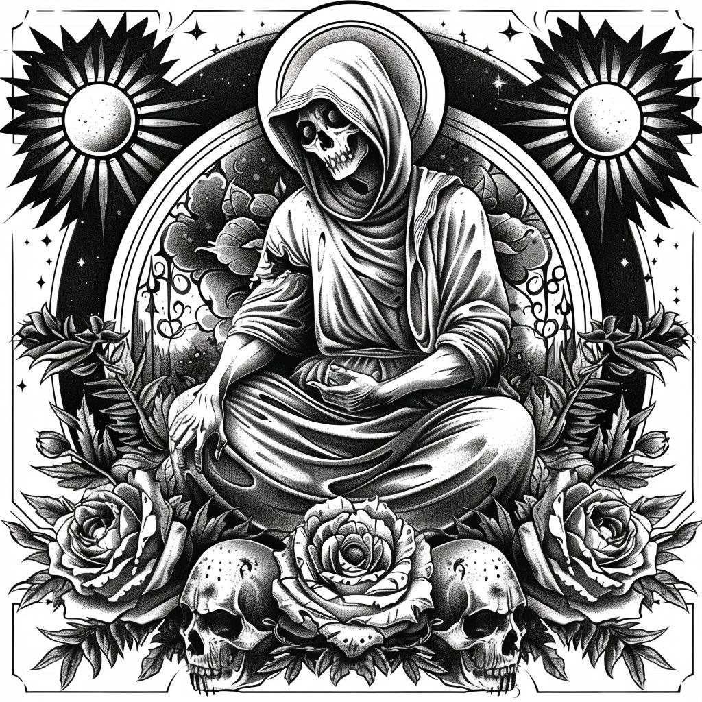 grim  reaper  lotus  skulls  roses  occult  spiritual  dark  terror  naturalistic 935865