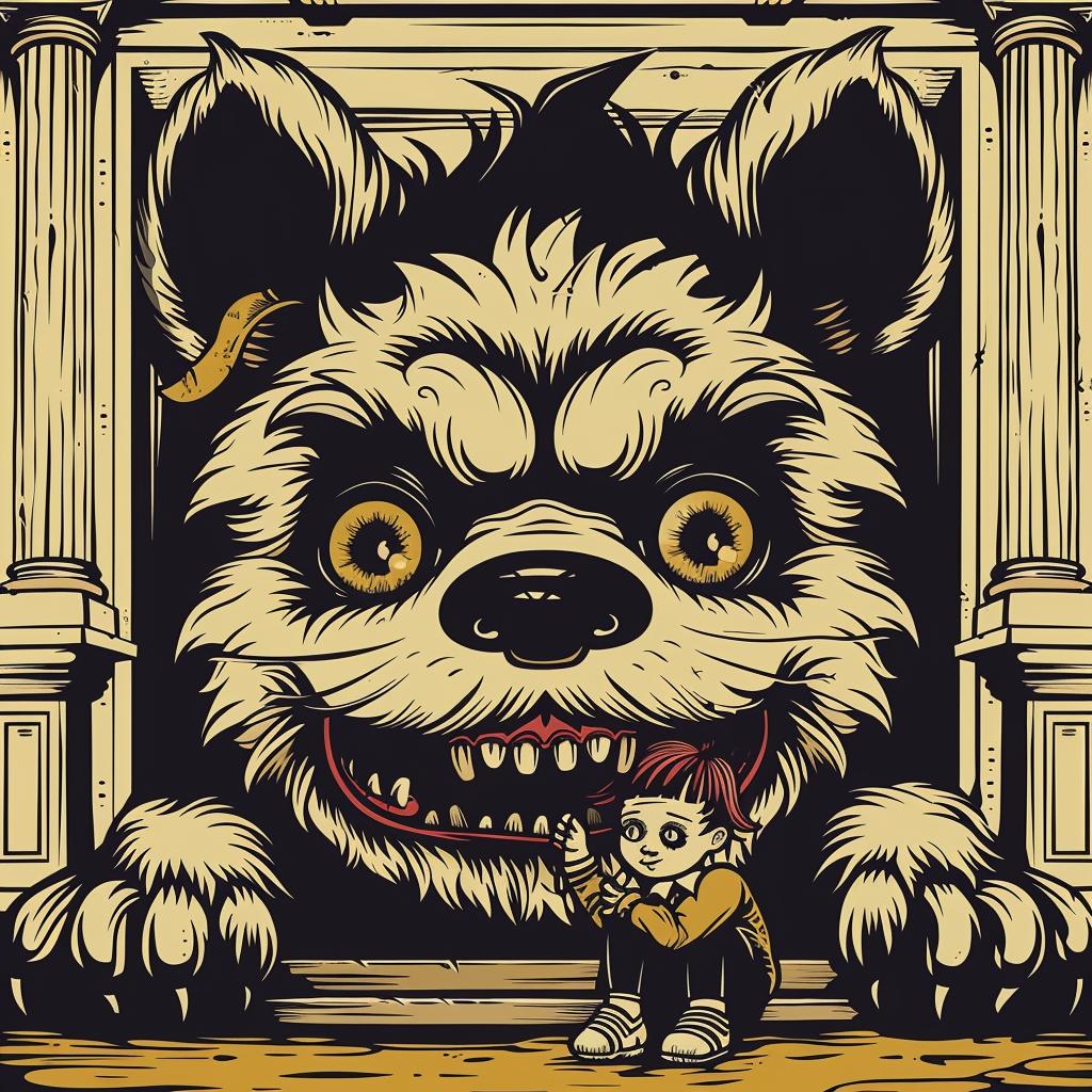 provocative  dog  child  door  naturalistic  dark  spiritual  occult  introspective  art 936217