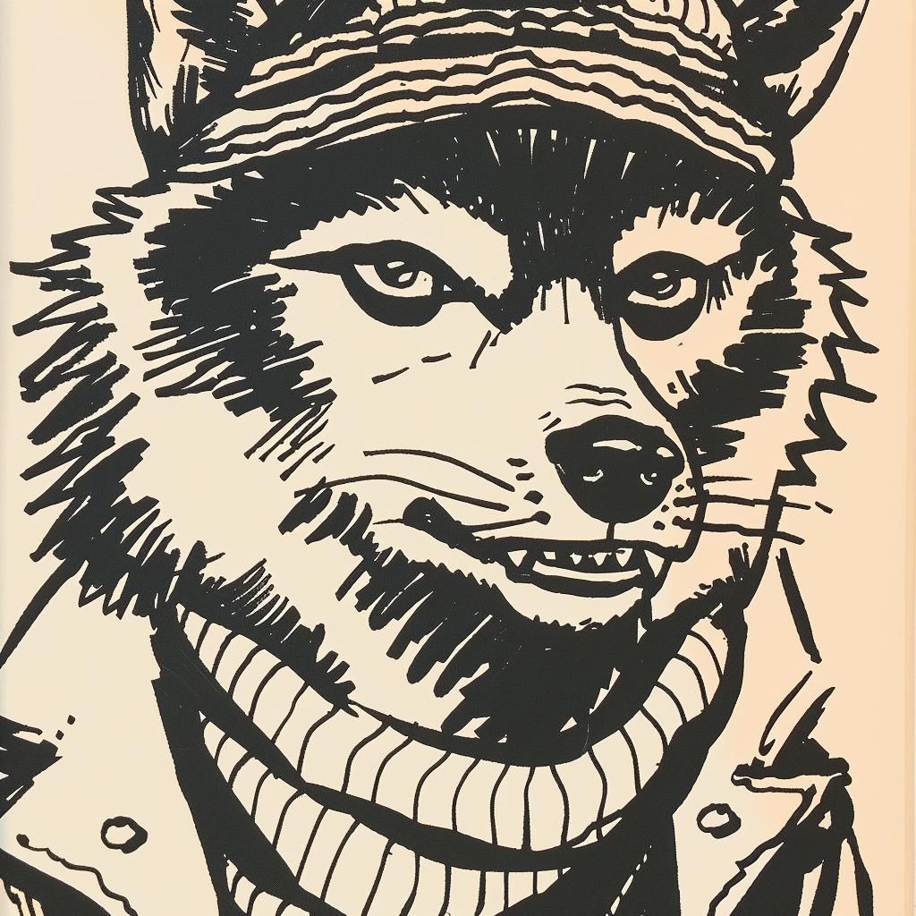 wolf  aggressive  anthropomorphic  streetwise  scarf  minimal  drawing  culture  urban  character 958378