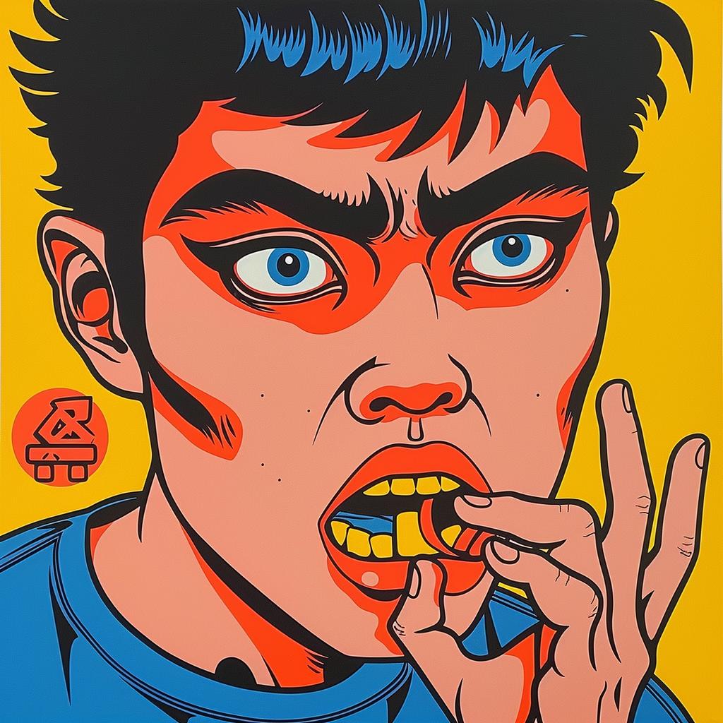Japanese  horror  film  poster  man  mouth  open  Junji  Ito  art 1022062