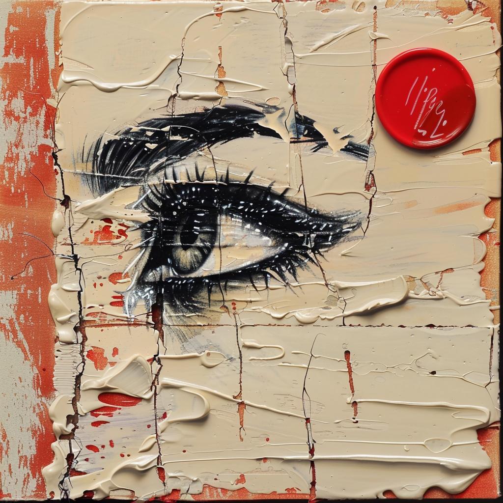 eye  button  encaustic  impasto  palette-knife  red  abstract  expressionism  contemporary  surreal 976033