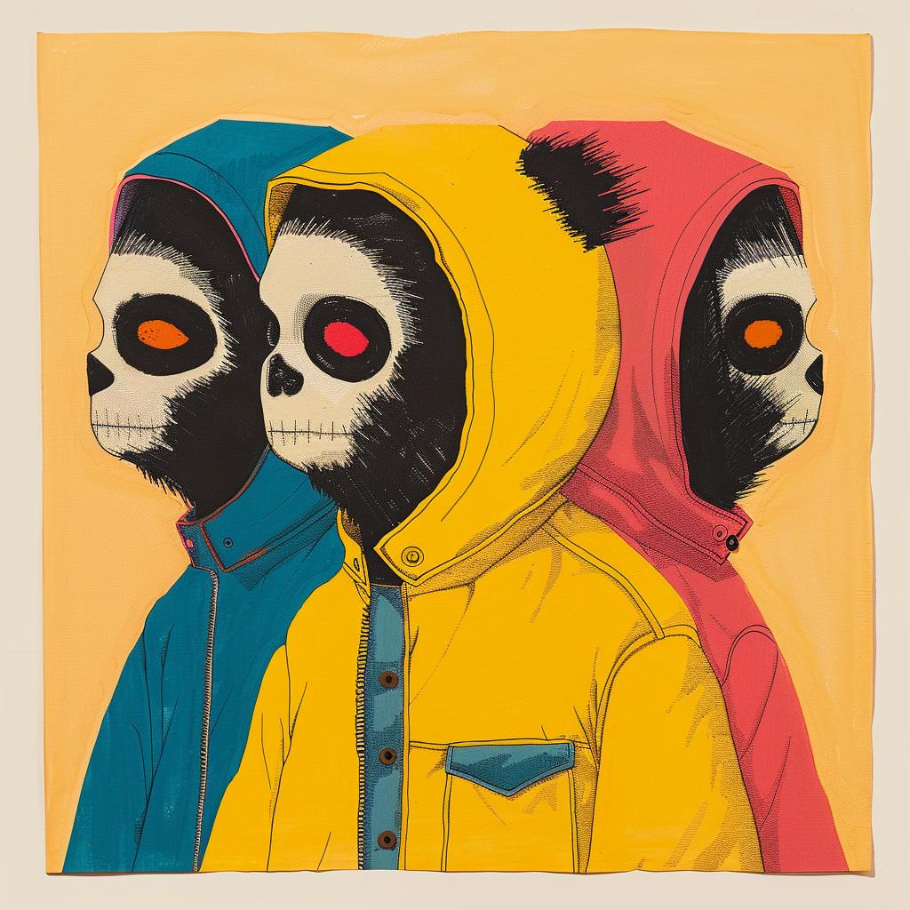 surreal  album  cover  skulls  hoodies  sunglasses  art  Joan  Cornella  poster 1018830