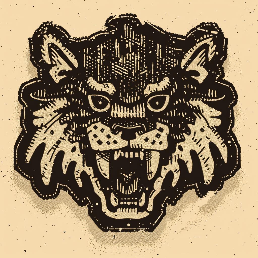 saber-tooth  wolf  mythology  mystical  badge  design  vintage  style  introspective  art 932863