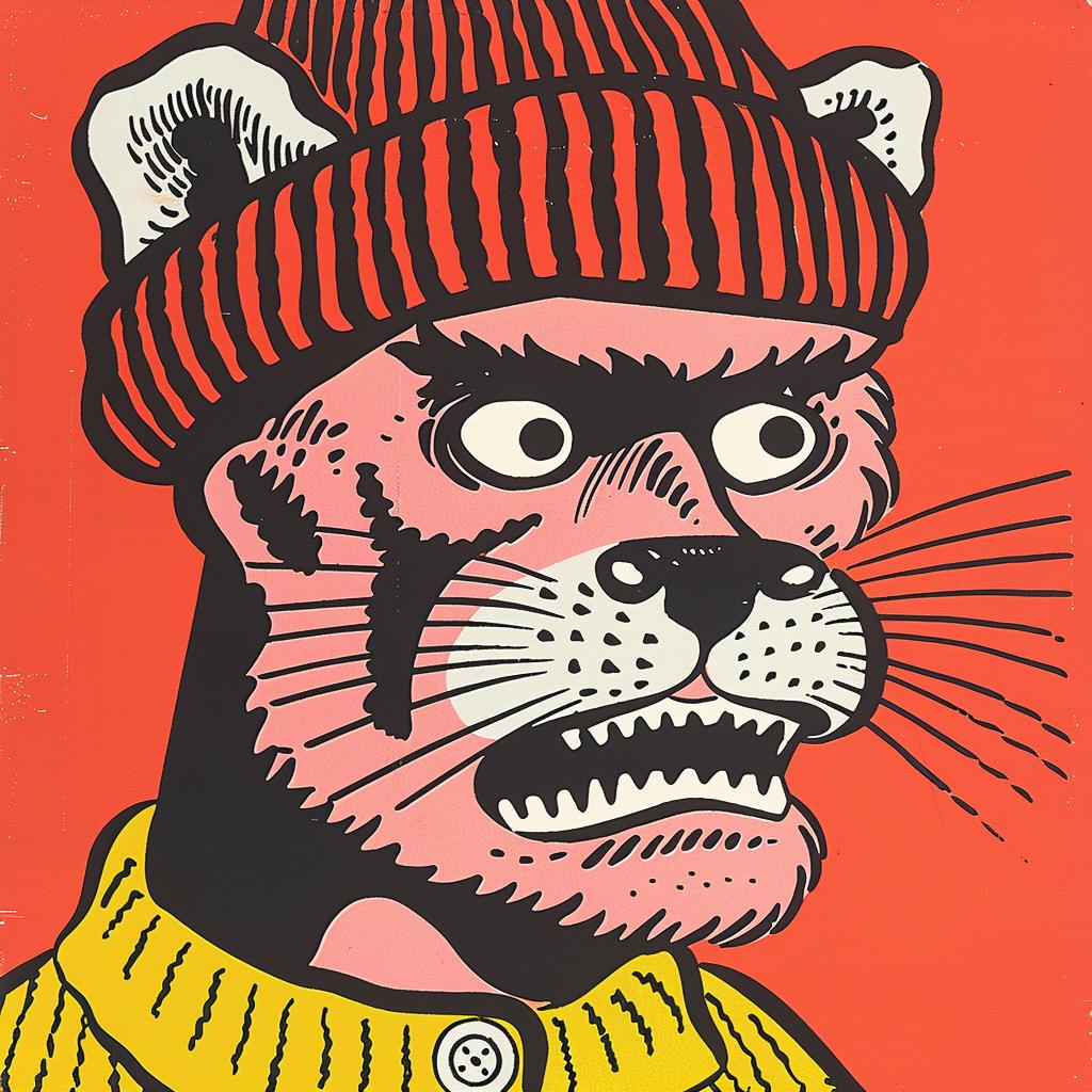 ominous  skullface  lion  tiger  jack  kirby  vintage  comic  illustration  vibrant 921795