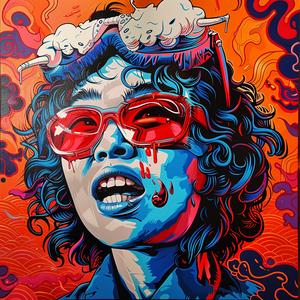 horror  Japanese  woman  smoke  colorful  art  monster  spooky  illustration  creepy 1036505