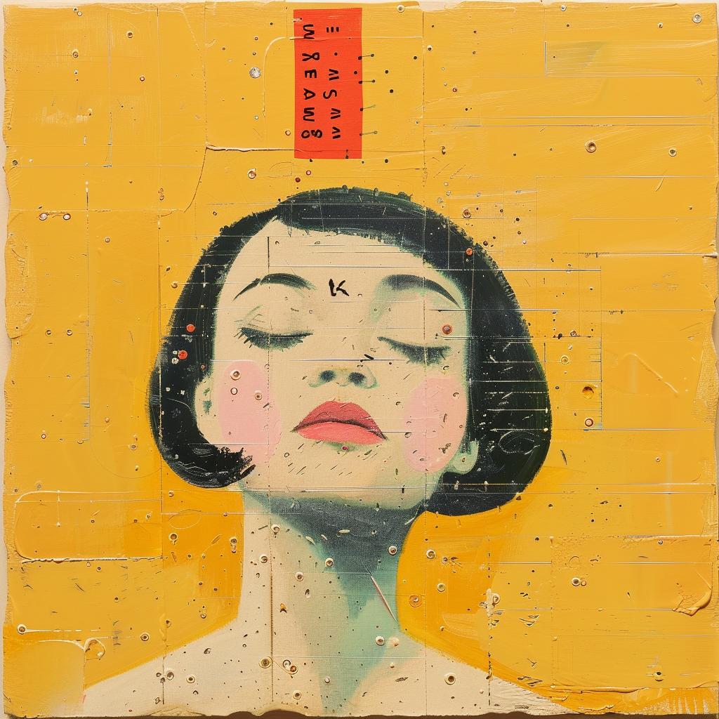 encaustic  painting  woman  closed  eyes  palette-knife  impasto  artwork  Joan  Cornella 1016317