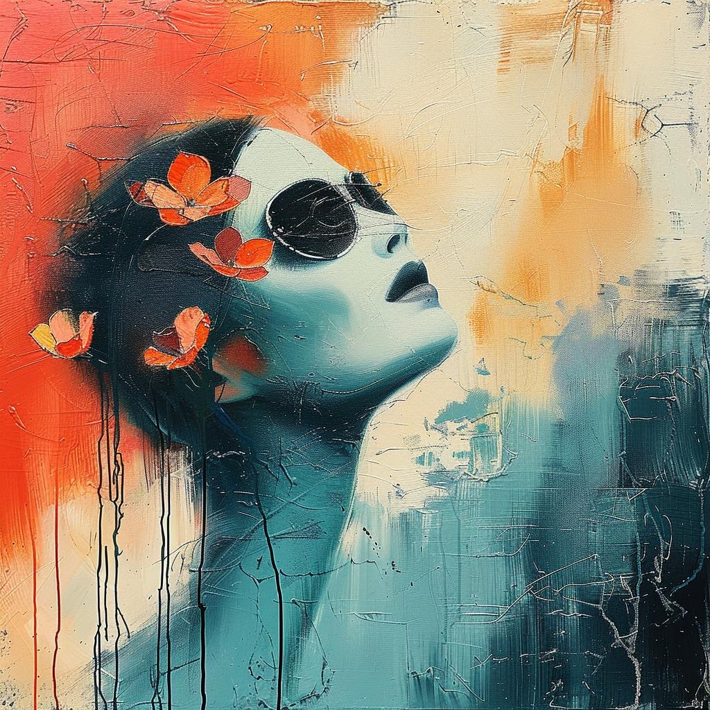 figurative  woman  flowers  hair  colorful  artistic  modern  portrait  vivid  expressive 963690