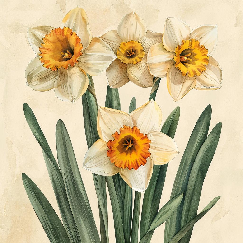 painting  daffodils  white  yellow  floral  nature  still-life  artwork  botanical  colorful 971587