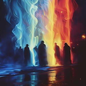 chromolithography  city  angels  flames  person  artwork  illustration  color  abstract  effect 1054499