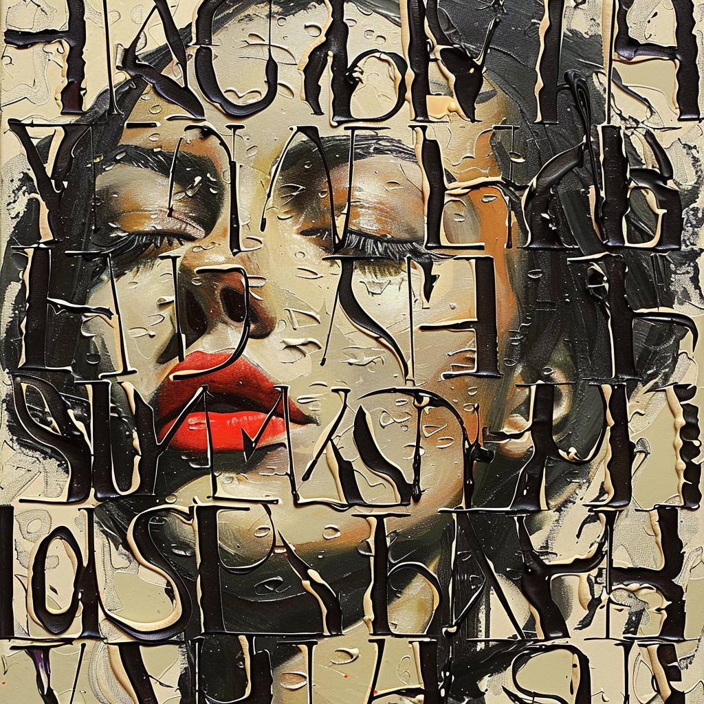 encaustic  paint  red  lipstick  portrait  woman  palette-knife  impasto  colorful  face 924025