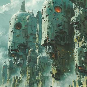 futuristic  urban  cyborg  society  people  complex  dystopian  design  infrastructure  graphic 1074837