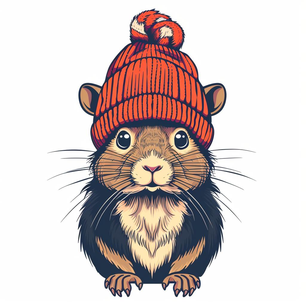 قبعة محبوكة لطيفة مجسمة على شكل قارض، ثقافة الشارع، بسيطة، بسيطة، 958773