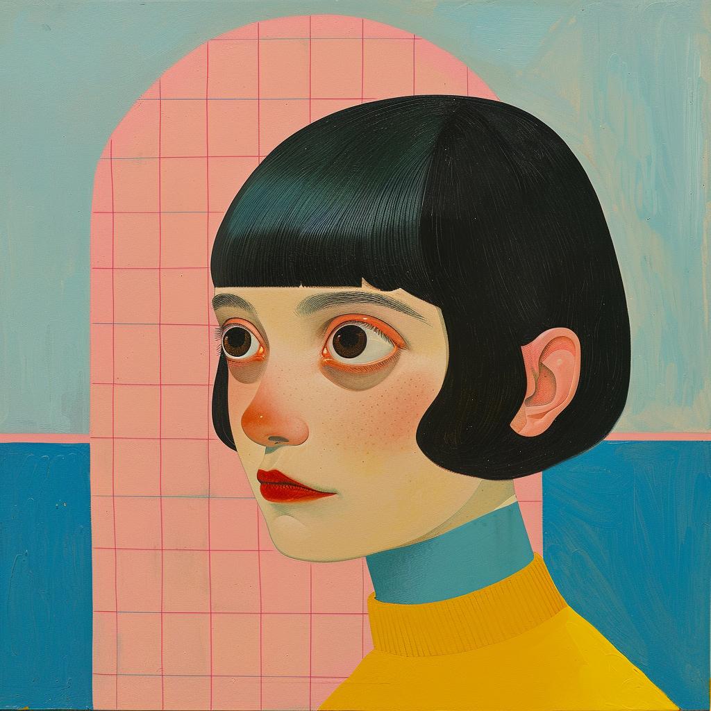 surreal  album  cover  painting  girl  black  yellow  top  art  Joan 1019140