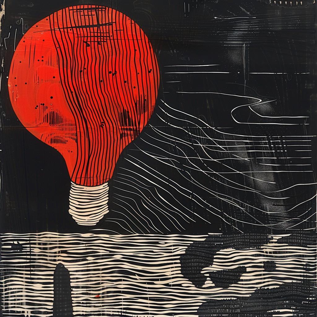 lightbulb  ideas  intelligence  positivity  industrial  punks  collage  red  black  background 936478