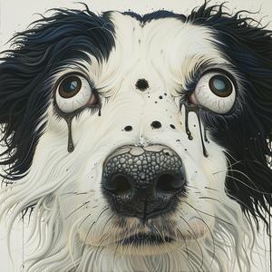 painting  dog  tears  surreal  emotional  art  unique  expression  vivid  conceptual 1073022