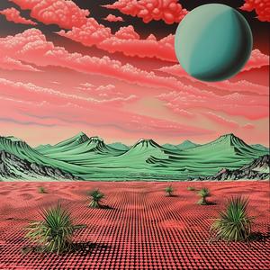 desert  red  sky  blue  planet  chromolithography  minimal  simple  landscape  art 1037784