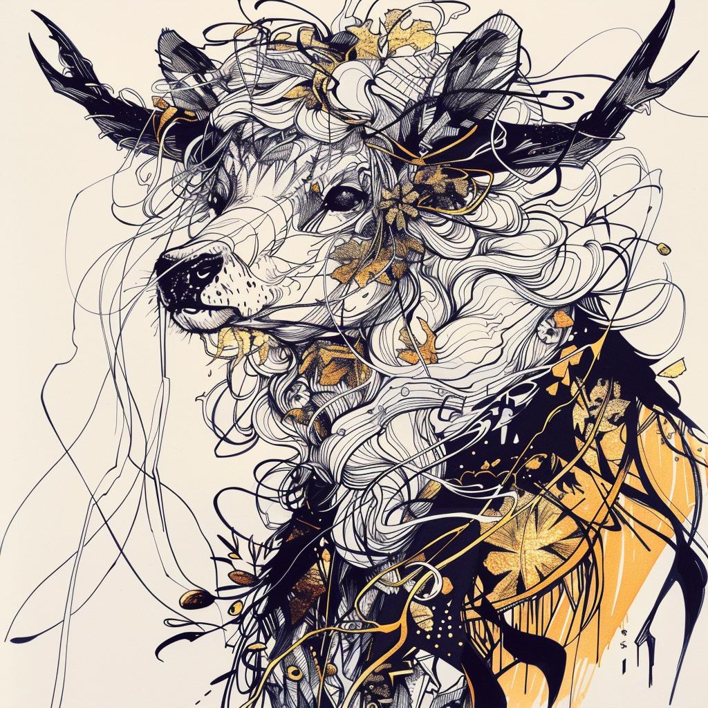 mythical  creature  hybrid  deer  horns  feathers  fantastical  unique  explored  nature 953206