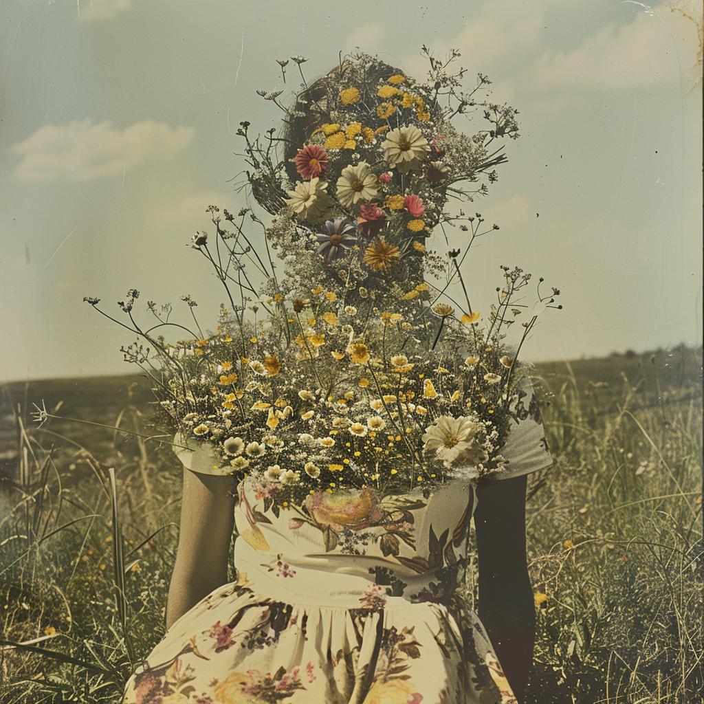 surreal  collage  flowerpunk  woman  flowers  field  high contrast  portrait  nature  Alec Soth 969890