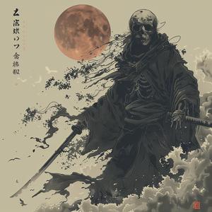 ghost  samurai  reaper  Ukiyo-e  skeleton  sword  Asian  painting  spiritual  dark 1077913