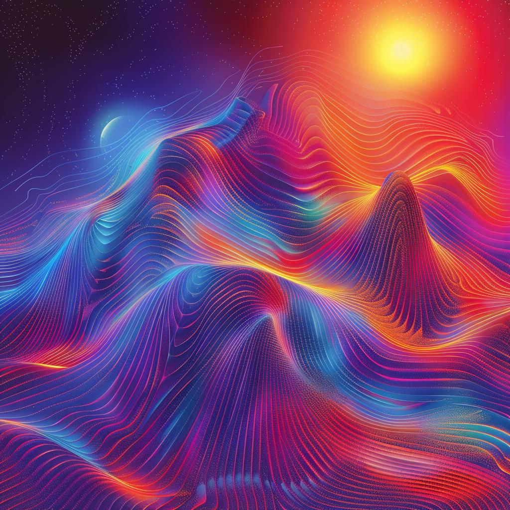 album  art  flowerpunk  sunrise  galaxy  abstract  mountains  vibrant  colorful  landscape 945284