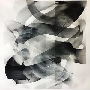 لوحة تجريدية، خلفية سوداء وبيضاء، رسم فوتوغرافي، حبر، نمط سائل، فن رقم 1039075
