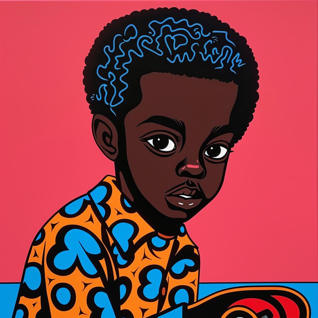 صبي متزلج يرسم شابًا أمريكيًا من أصل أفريقي ذو بشرة بنية، مرحًا في المناطق الحضرية، 973594