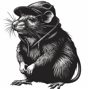 rat  thief  woodcut  flat  art  criminal  hoodie  minimalist  centered  2D 1077264