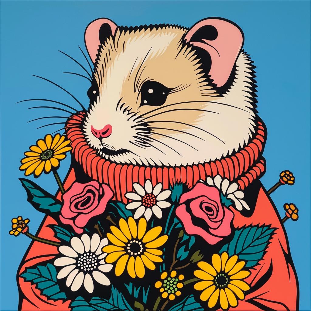hamster  sweater  flowers  painting  cute  pet  fashion  colorful  animal  playful 973707