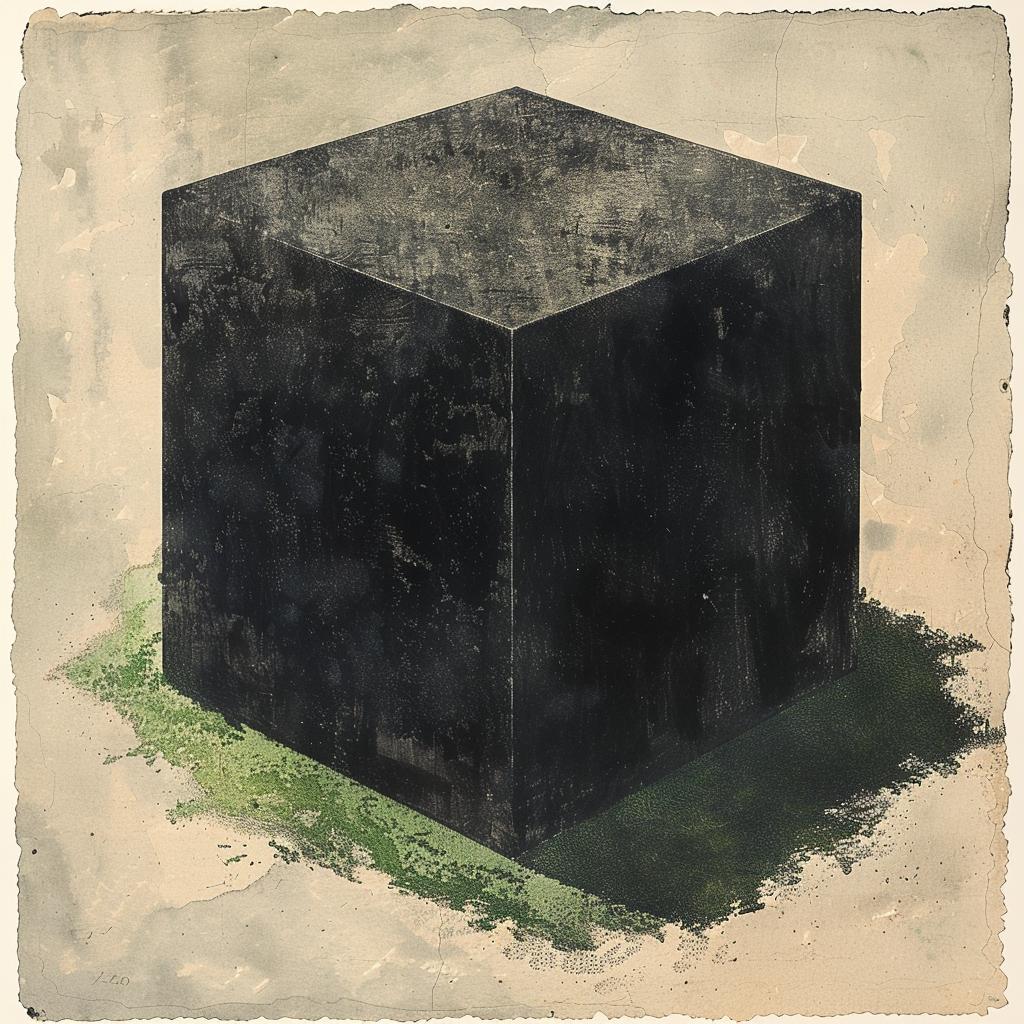 Helen Oxenbury  black  cube  grass  painting  children  illustration  monotone  naive  art 936609