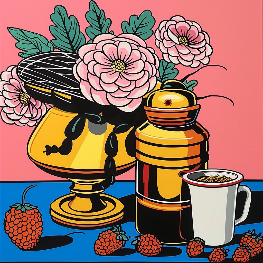 album  cover  housefly  todd  schorr  painting  vase  flowers  coffee  still-life 1024812