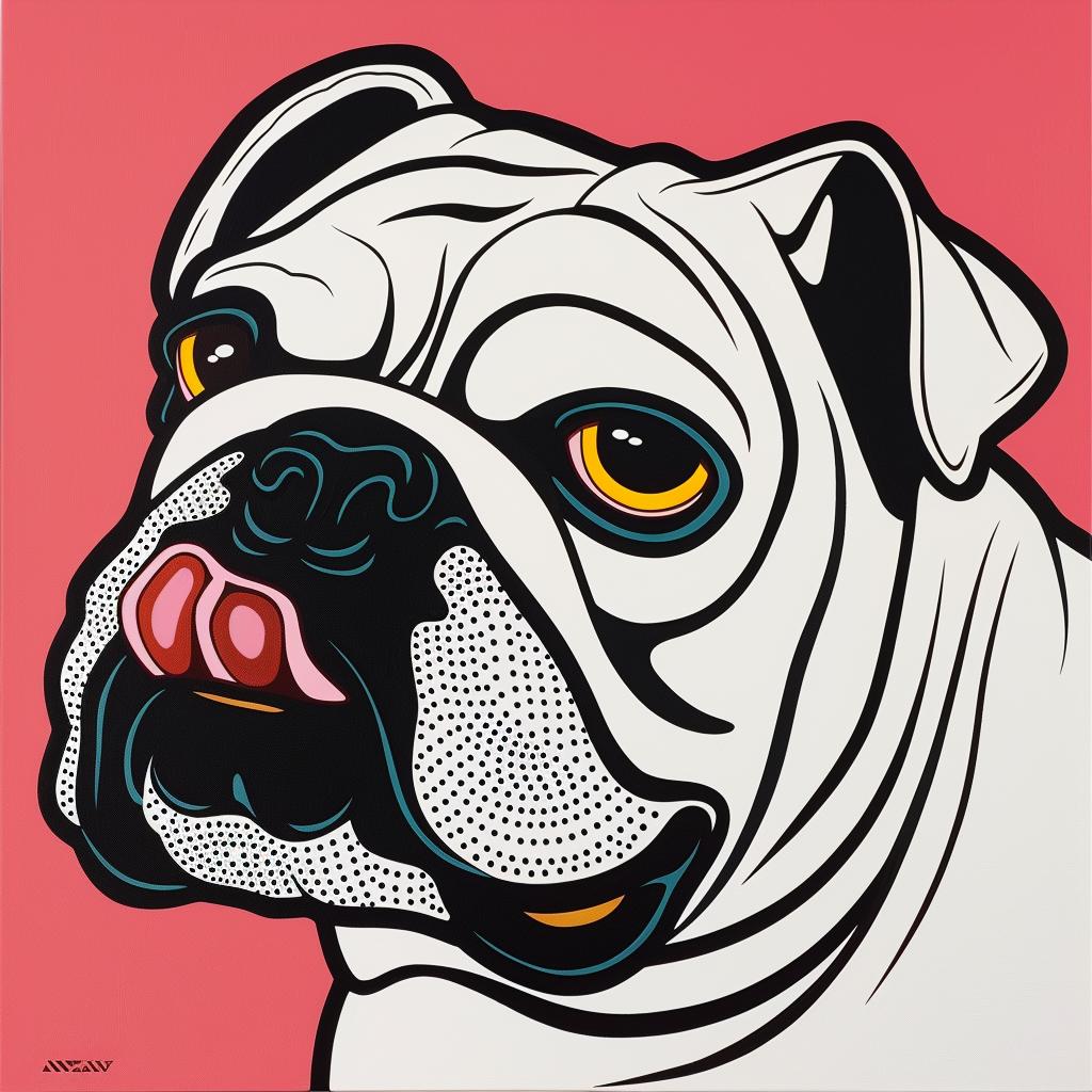 bulldog  dog  pink  background  stylized  portrait  animal  playful  artwork  canine 973686