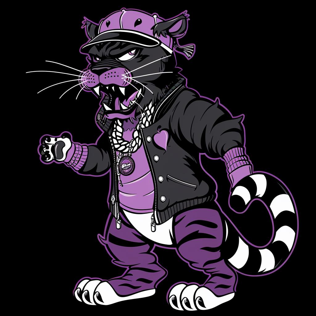 aggressive  streetwise  cat  animal  jacket  pants  lavender  minimal  urban  illustration 959089