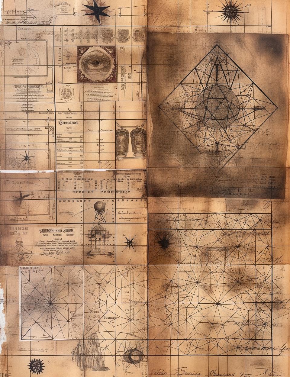 vintage  ledger  paper  map  compass  star  drawing  stained  medieval  symbolism 961942
