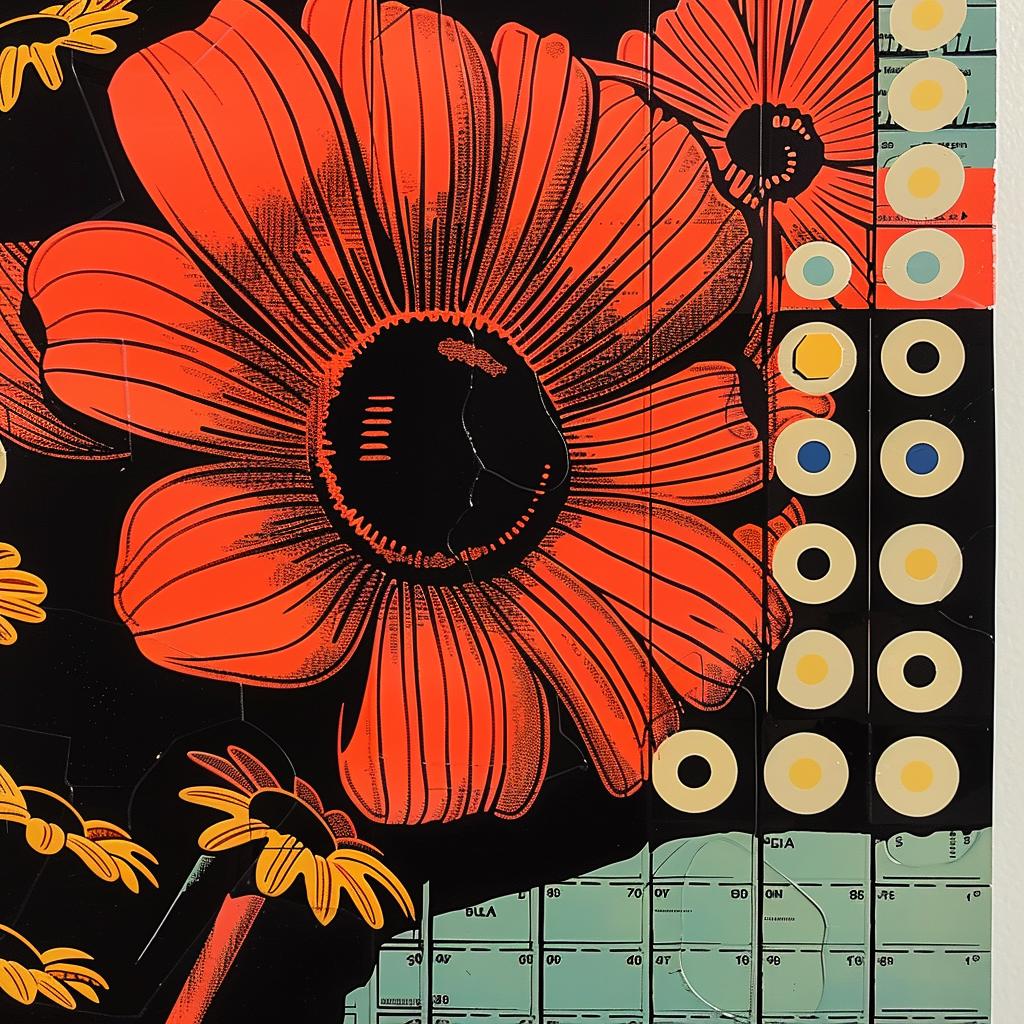 abstract  impressionism  collage  flowers  numbers  graphic  design  Obey  Rauschenberg  colorful 968774