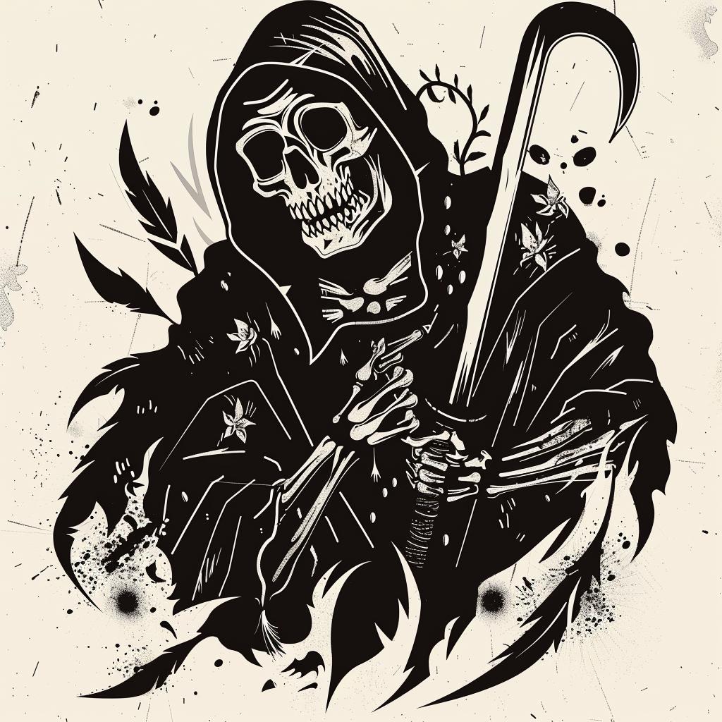 grim  reaper  vector  illustration  scythe  dark  mystical  ghostly  symbolism  death 1027618