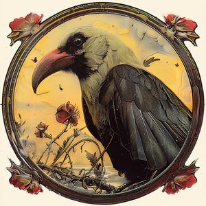 chromolithography  red  badge  logo  crow  flowers  background  art  graphic  design 1056431