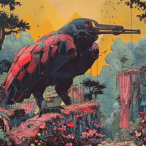 bird  gun  tree  painting  chromolithography  nature  dark  creative  art  animal 1059634