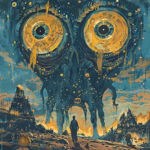 sloth  ominous  surrealism  artnouveau  pointillism  album  gold  indigo  teal  occult 1077045