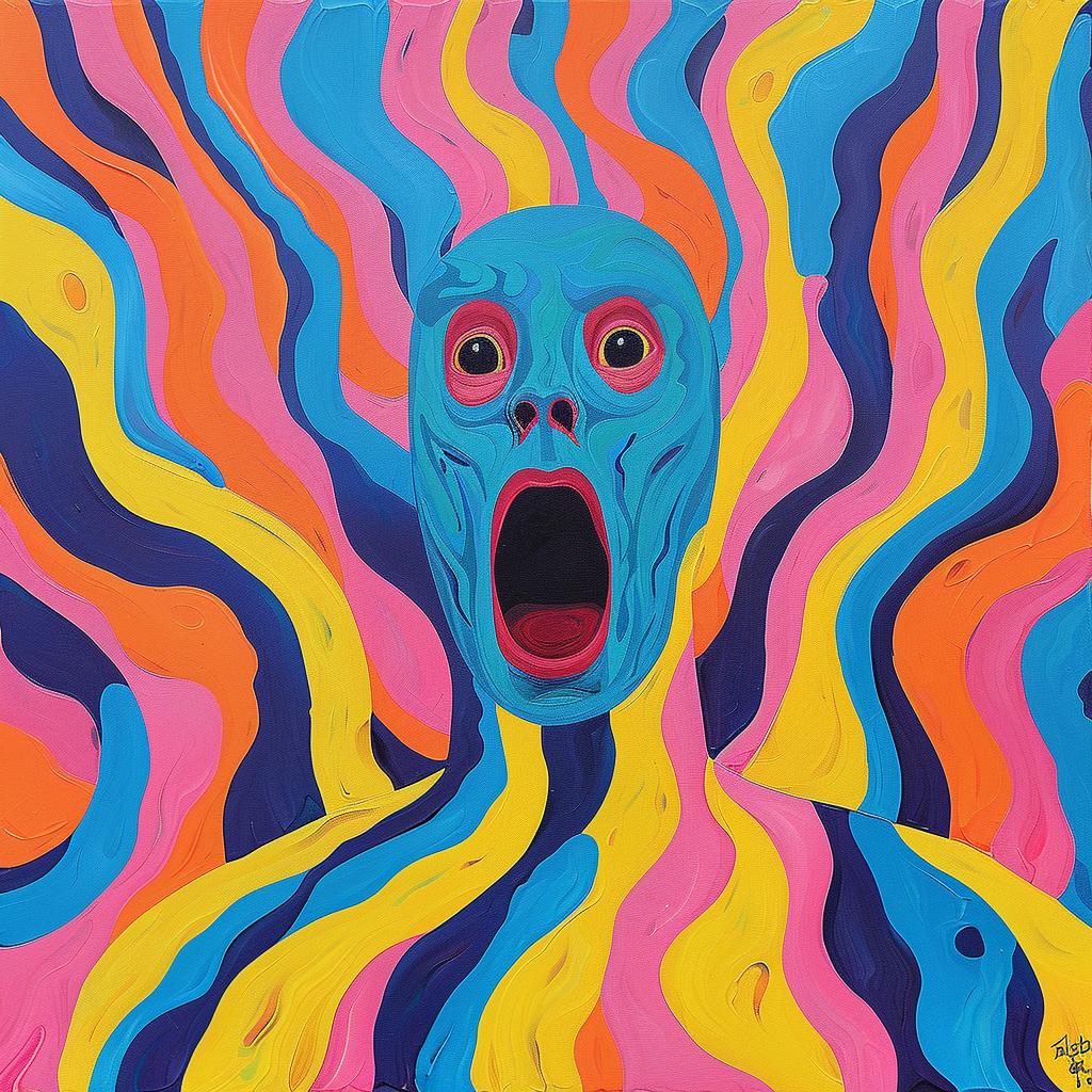 scream  blue  face  man  abstract  expressionism  surreal  album  cover  art 959888