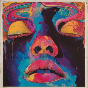 colorful  woman  face  pink  blue  background  Todd White  surreal  vivid  artistic 1079247