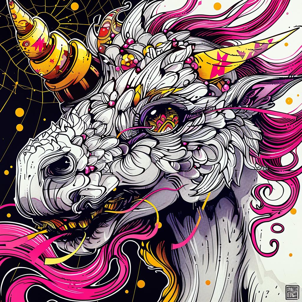 mythical  creature  unicorn  pink  fantasy  magic  vibrant  colorful  whimsical  artistic 949275