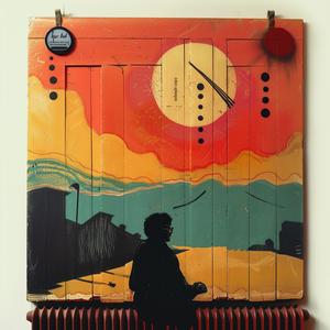 painting  man  bench  sunset  red  orange  landscape  art  colorful  silhouette 1063282