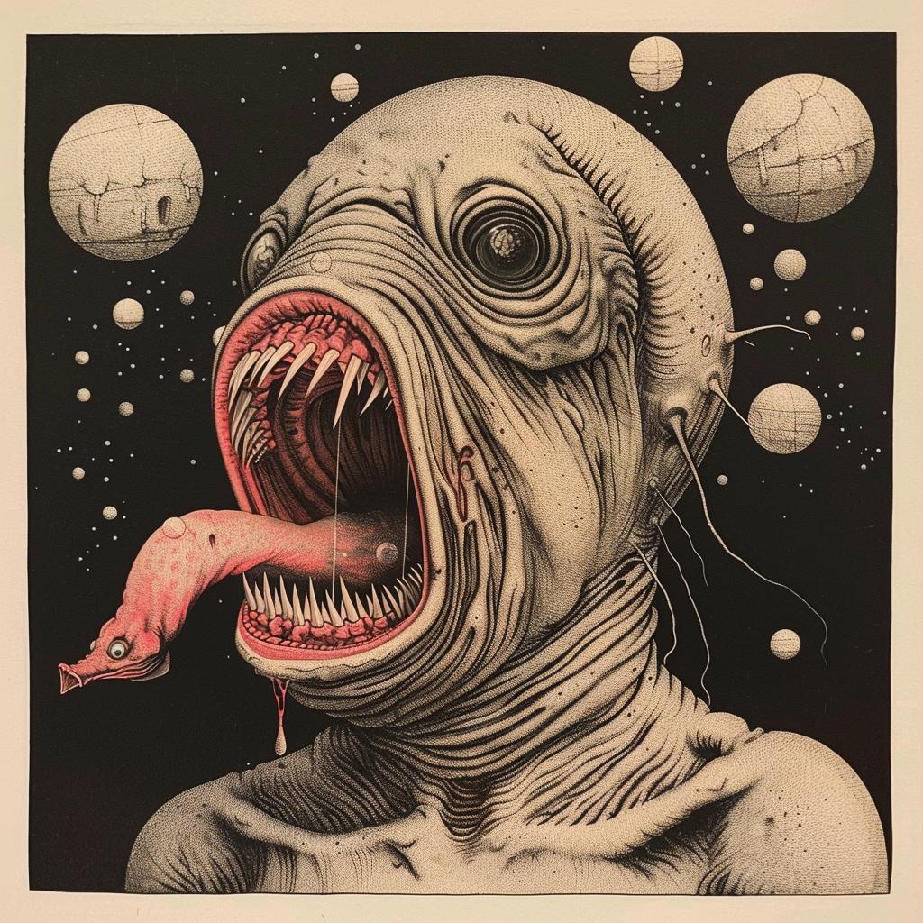 monster  drawing  horror  art  visual  open  mouth  creative  imagination  graphic 946069