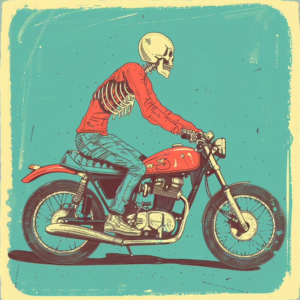 skeleton  motorcycle  biker  undead  vintage  illustration  rebellion  dark  adventure  transport 940995