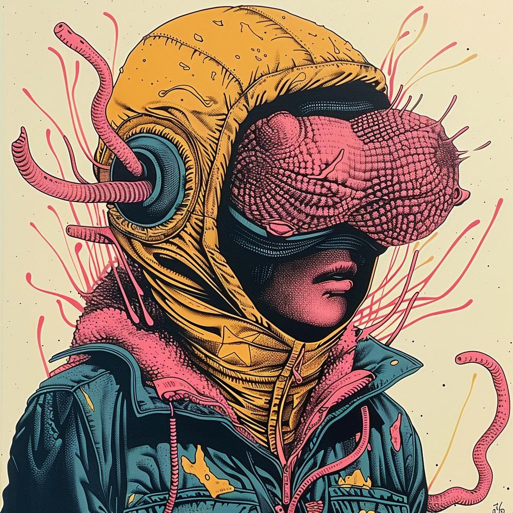 poster  woman  helmet  pink  object  encaustic  impasto  art  colorful  modern 947426