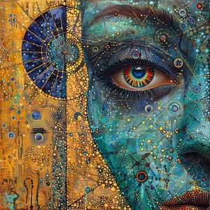 cubism  surrealism  pointillism  blue  eyes  gold  introspection  dark  occult  spiritual 1077154